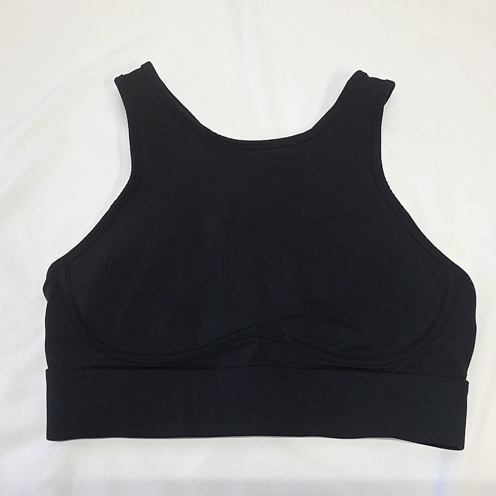 Fabletics Black Sports Bra Racerback Athletic Minimalist High‎ Impact sz S